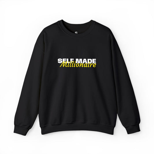 Self Made Millionaire Sweatshirt | Motivational Typography Crewneck