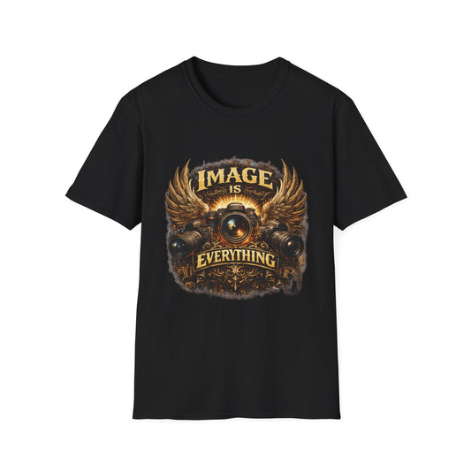 T-Shirt — "Image Is Everything" Vintage Winged Camera Graphic