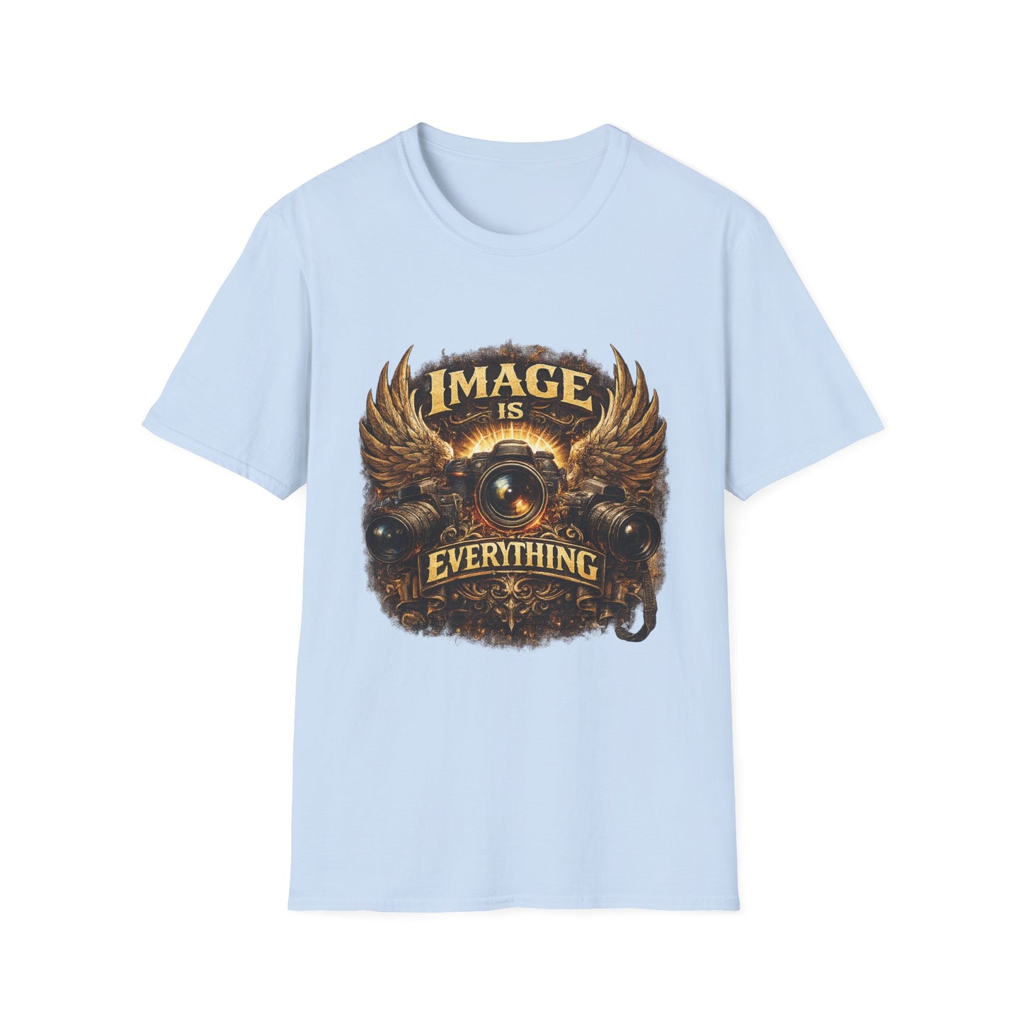 T-Shirt — "Image Is Everything" Vintage Winged Camera Graphic