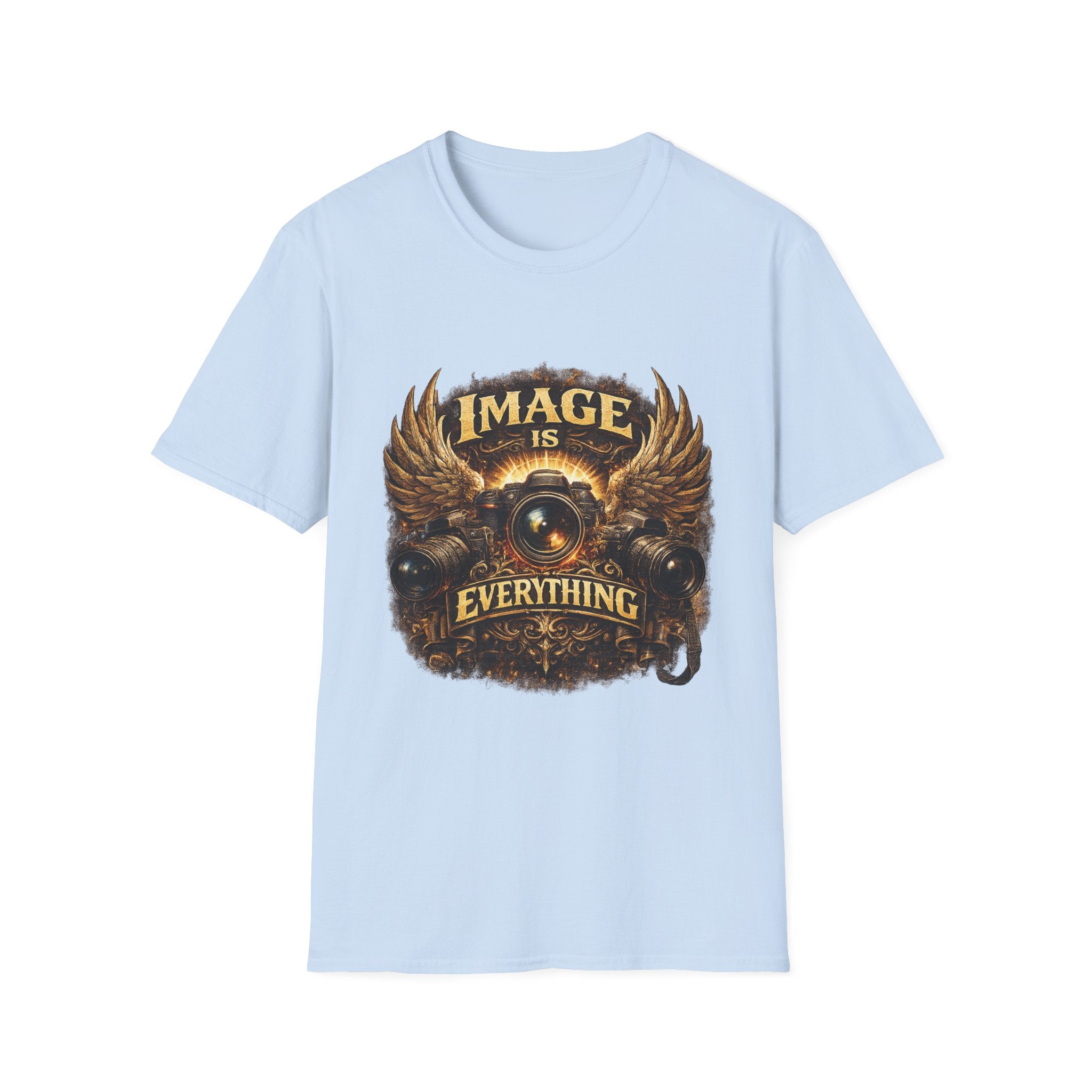 T-Shirt — "Image Is Everything" Vintage Winged Camera Graphic