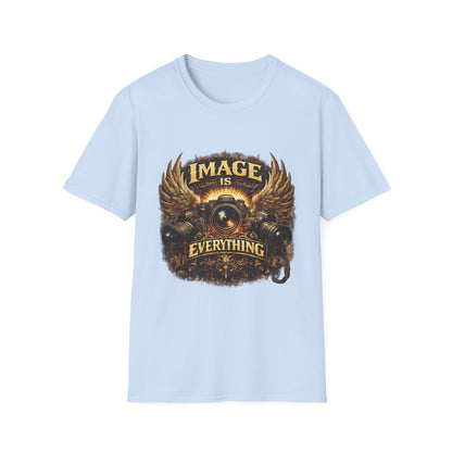T-Shirt — "Image Is Everything" Vintage Winged Camera Graphic