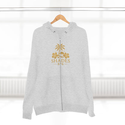 Shades 876 Tropical Zip Hoodie — Gold Palm Tree Beach Design