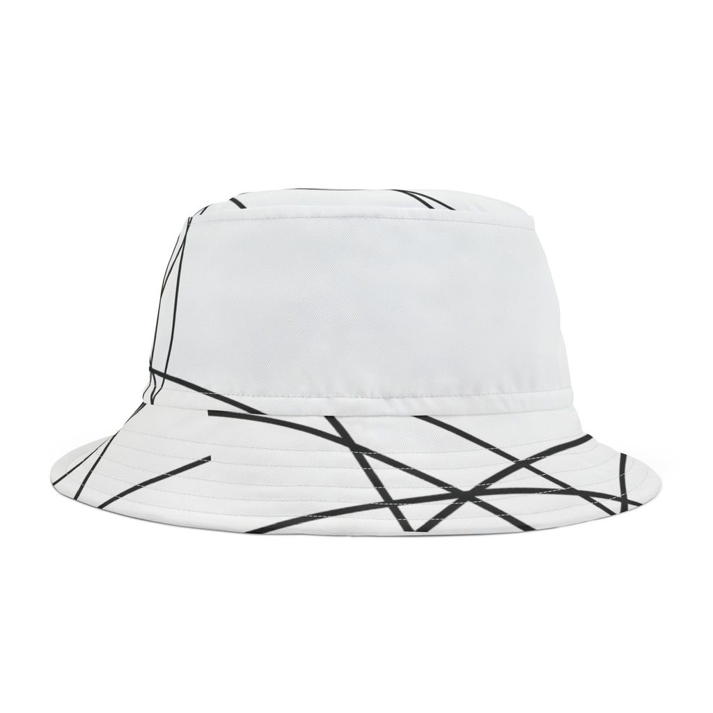 Abstract Black Line Sketch Bucket Hat | Minimalist Graphic
