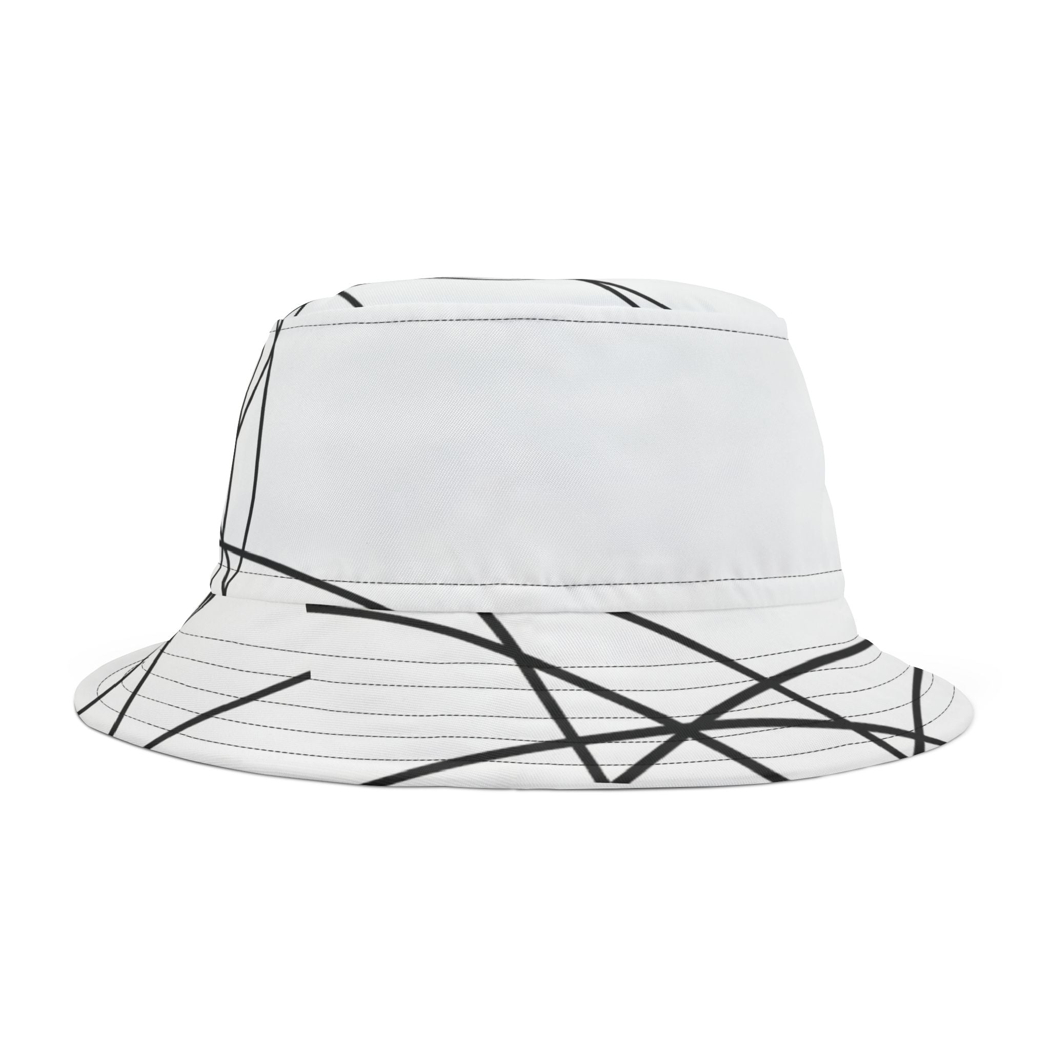 Abstract Black Line Sketch Bucket Hat | Minimalist Graphic