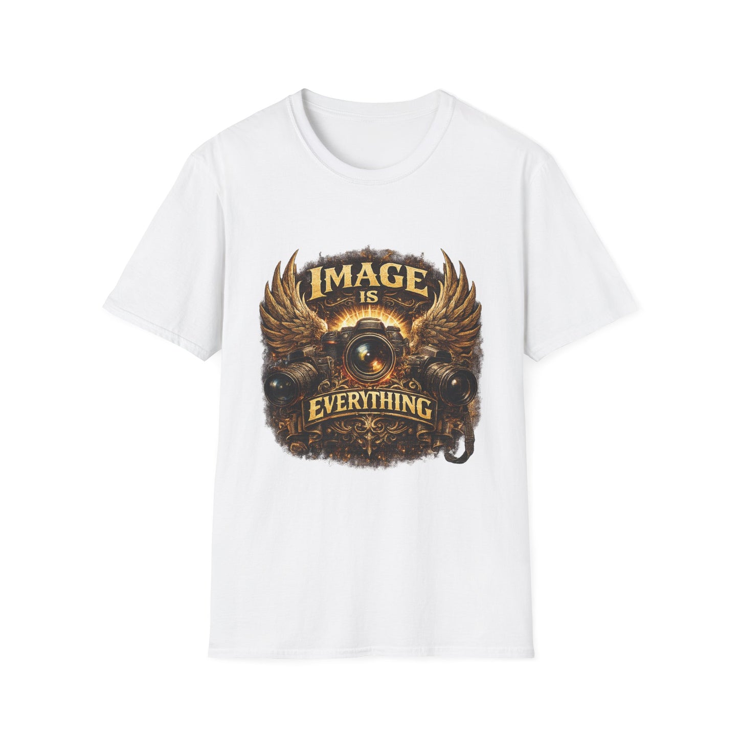 T-Shirt — "Image Is Everything" Vintage Winged Camera Graphic