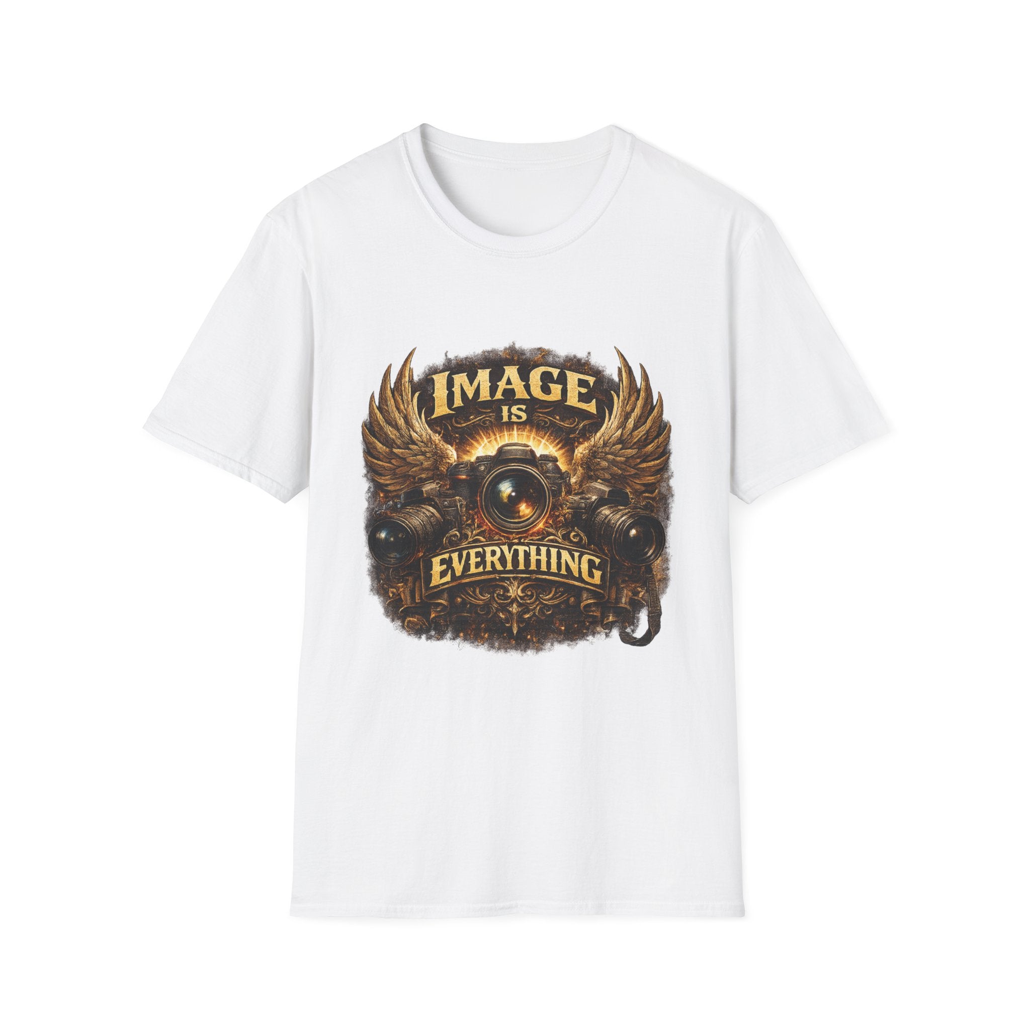 T-Shirt — "Image Is Everything" Vintage Winged Camera Graphic