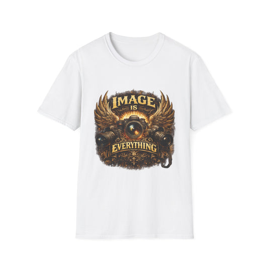 T-Shirt — "Image Is Everything" Vintage Winged Camera Graphic