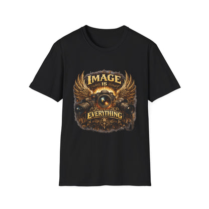 T-Shirt — "Image Is Everything" Vintage Winged Camera Graphic