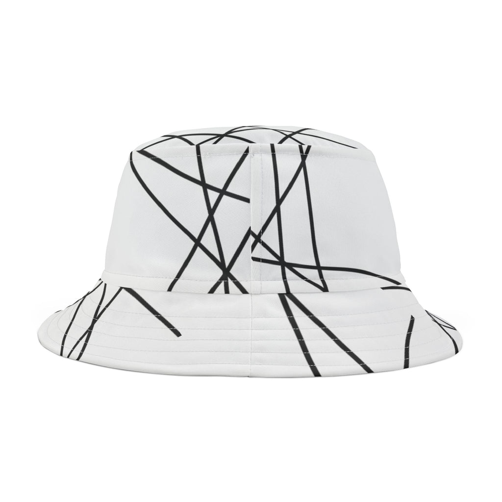 Abstract Black Line Sketch Bucket Hat | Minimalist Graphic