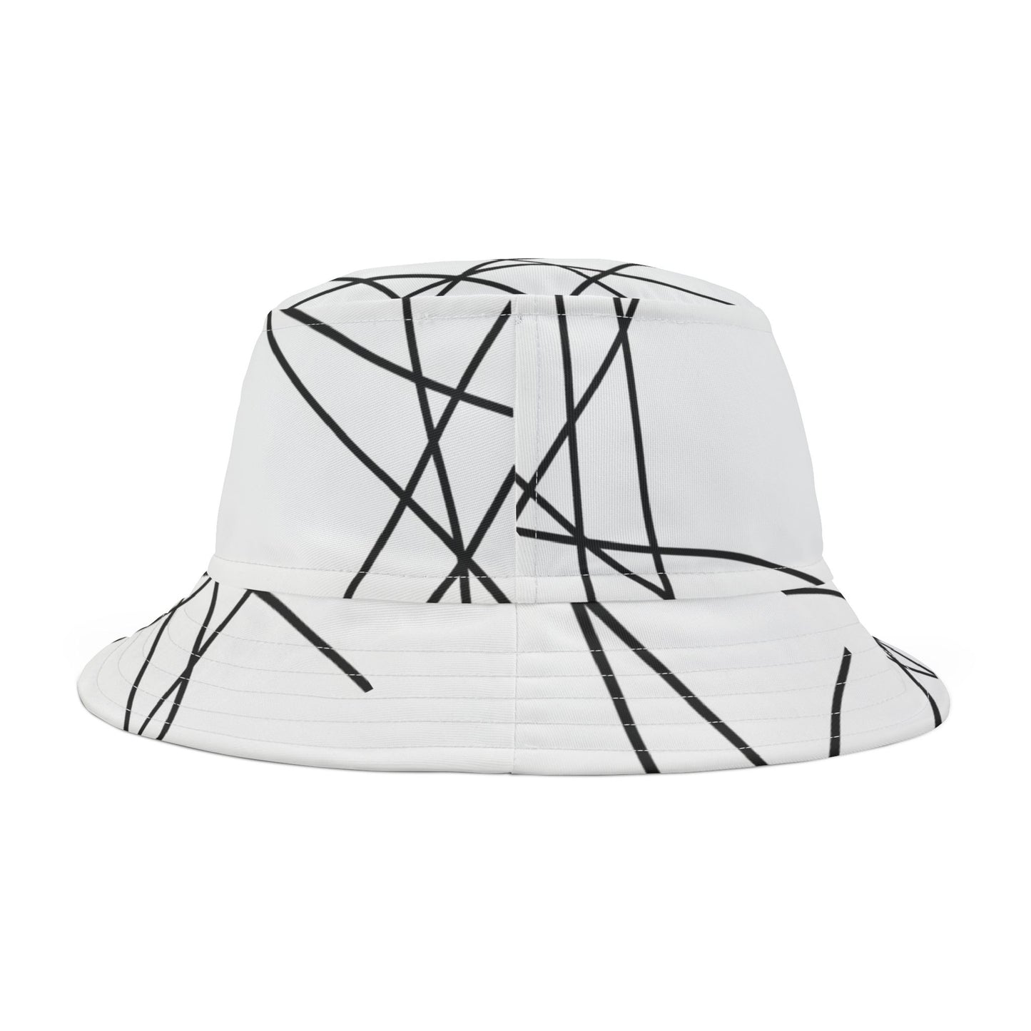 Abstract Black Line Sketch Bucket Hat | Minimalist Graphic