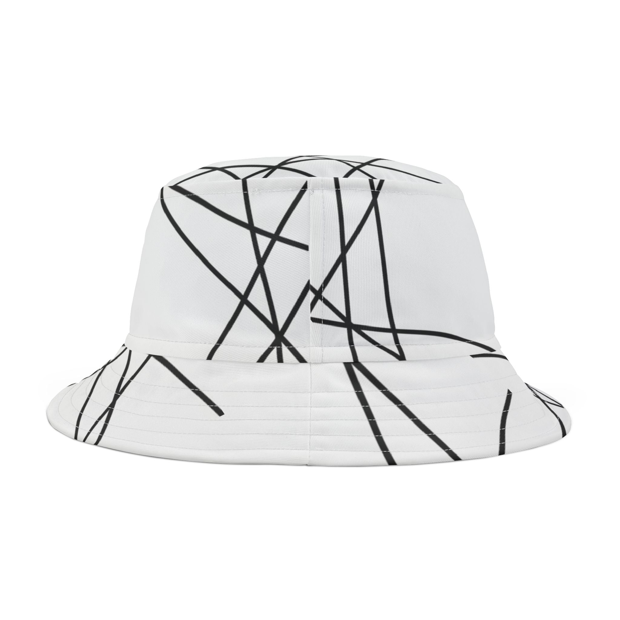 Abstract Black Line Sketch Bucket Hat | Minimalist Graphic
