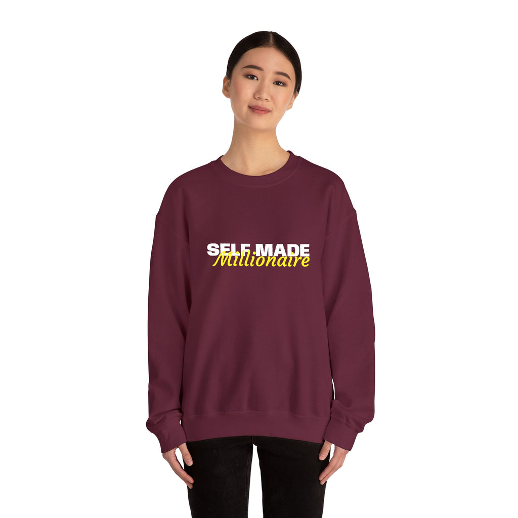 Self Made Millionaire Sweatshirt | Motivational Typography Crewneck