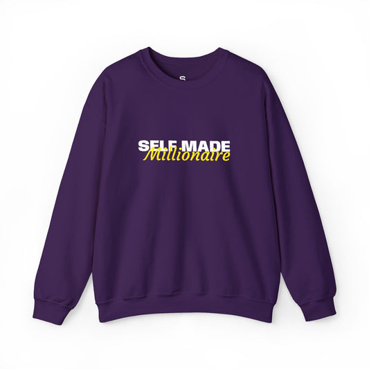 Self Made Millionaire Sweatshirt | Motivational Typography Crewneck