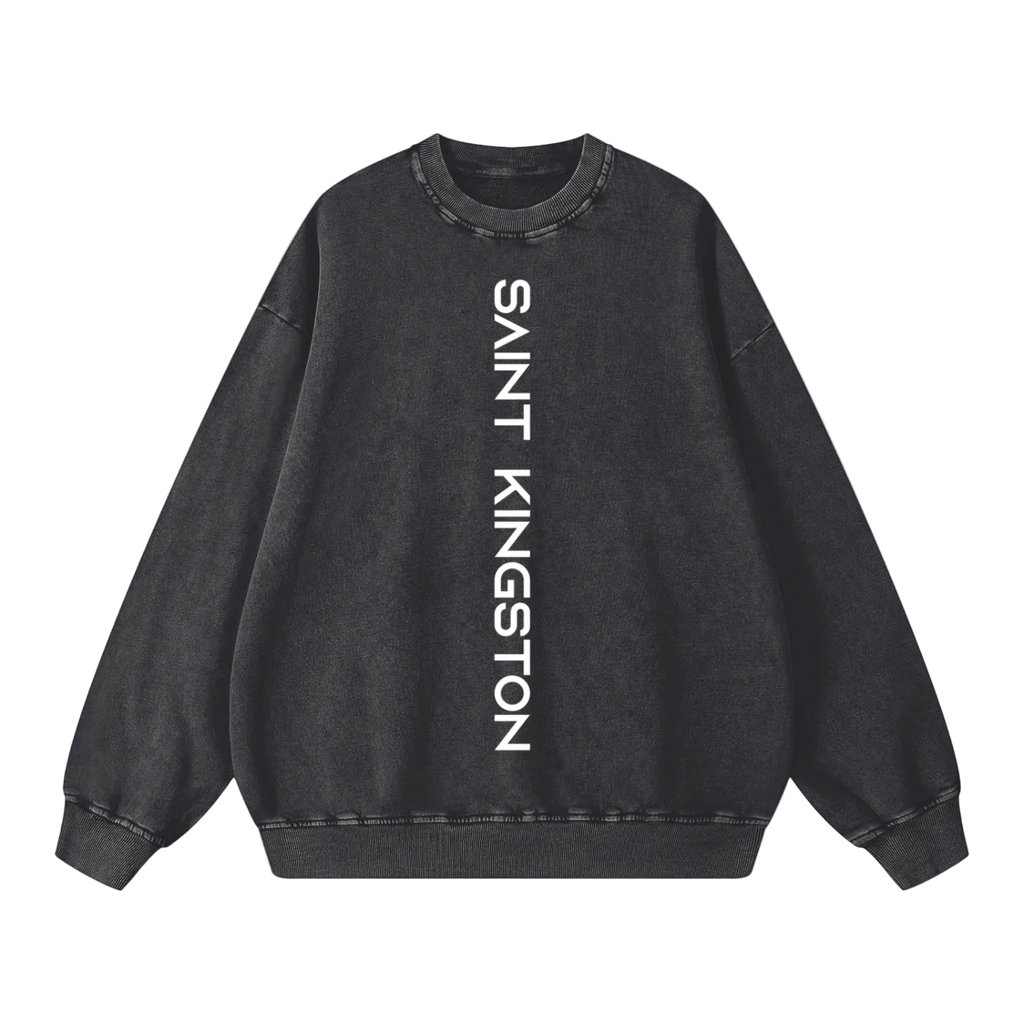 Saint Kingston Vertical Snow Washed Oversized Sweatshirt