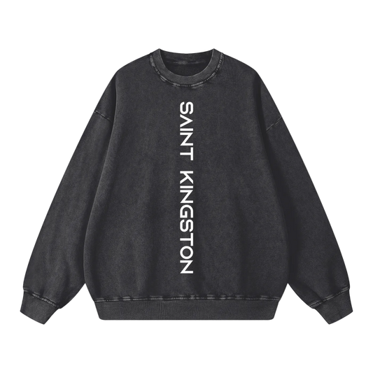 Saint Kingston Vertical Snow Washed Oversized Sweatshirt