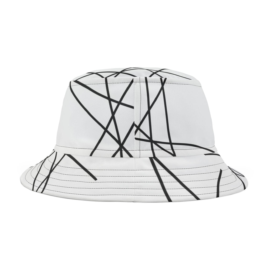 Abstract Black Line Sketch Bucket Hat | Minimalist Graphic