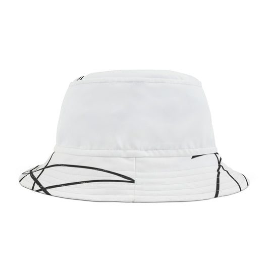 Abstract Black Line Sketch Bucket Hat | Minimalist Graphic