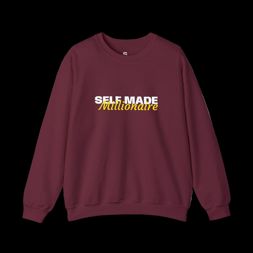Self Made Millionaire Sweatshirt | Motivational Typography Crewneck