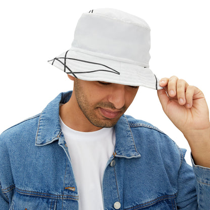 Abstract Black Line Sketch Bucket Hat | Minimalist Graphic