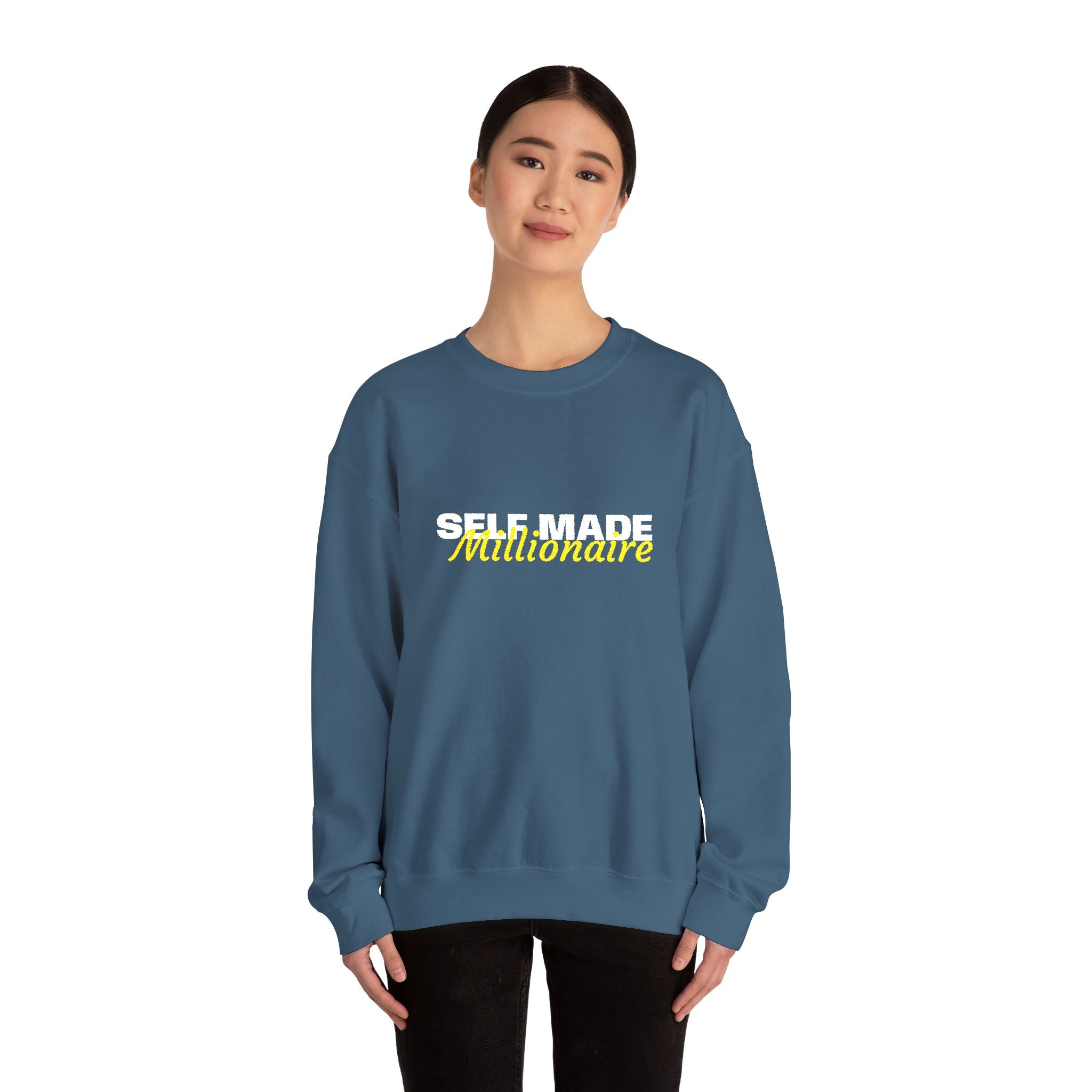Self Made Millionaire Sweatshirt | Motivational Typography Crewneck