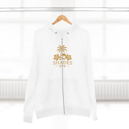 Shades 876 Tropical Zip Hoodie — Gold Palm Tree Beach Design