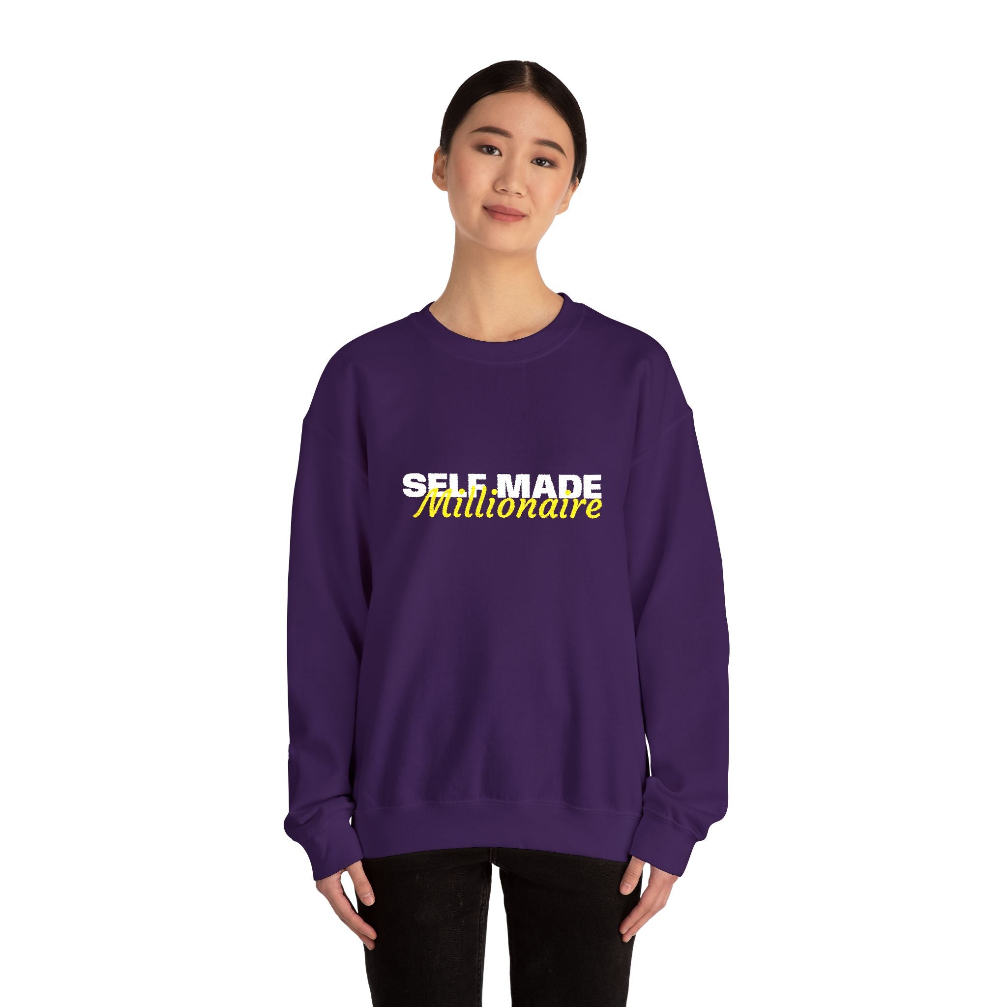 Self Made Millionaire Sweatshirt | Motivational Typography Crewneck