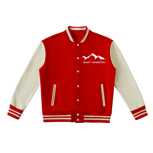 Two-Tone Fleeced Varsity Jacket