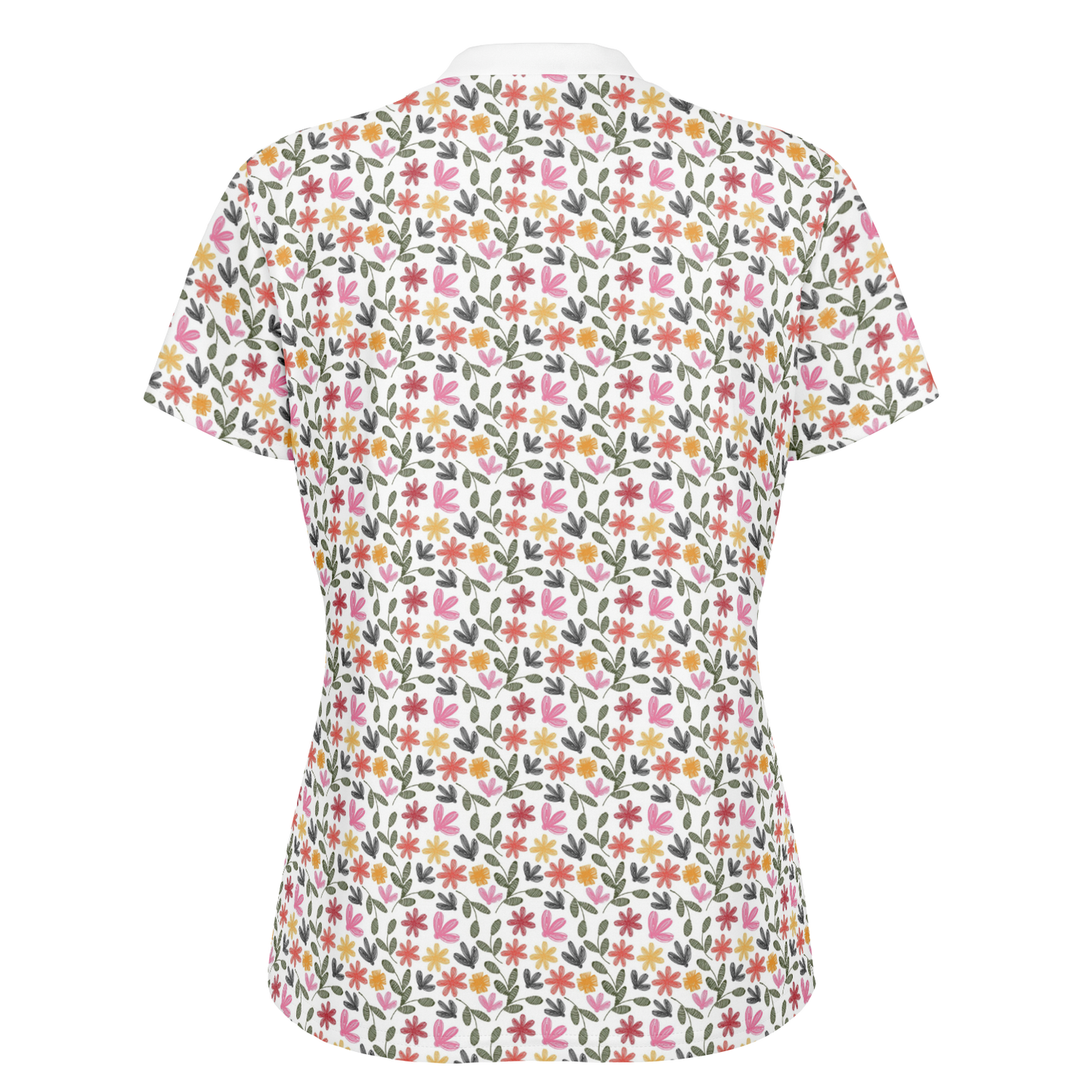 Floral Stand Up Collar Polo Shirt - AOP