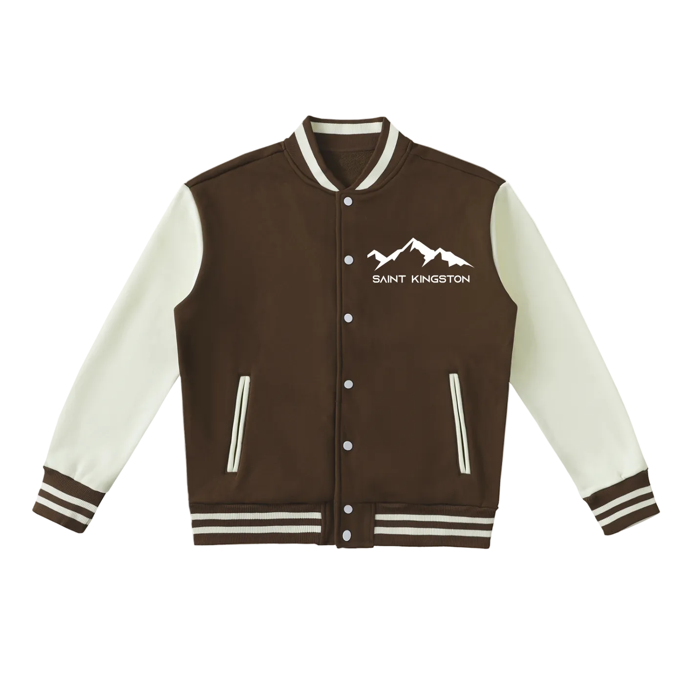 Two-Tone Fleeced Varsity Jacket