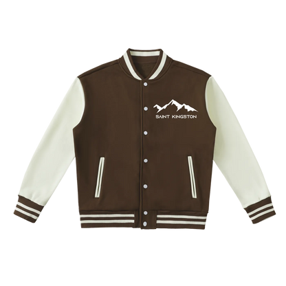 Two-Tone Fleeced Varsity Jacket