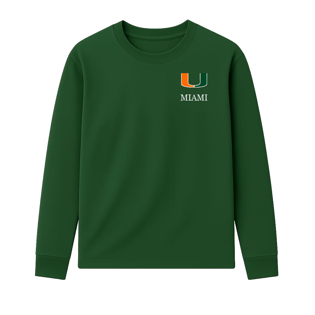 U-Miami Left Crest - Premium Long Sleeve T-Shirt