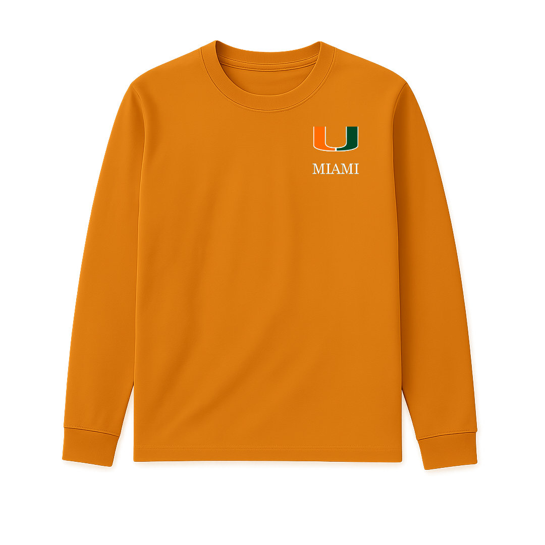 U-Miami Left Crest - Premium Long Sleeve T-Shirt