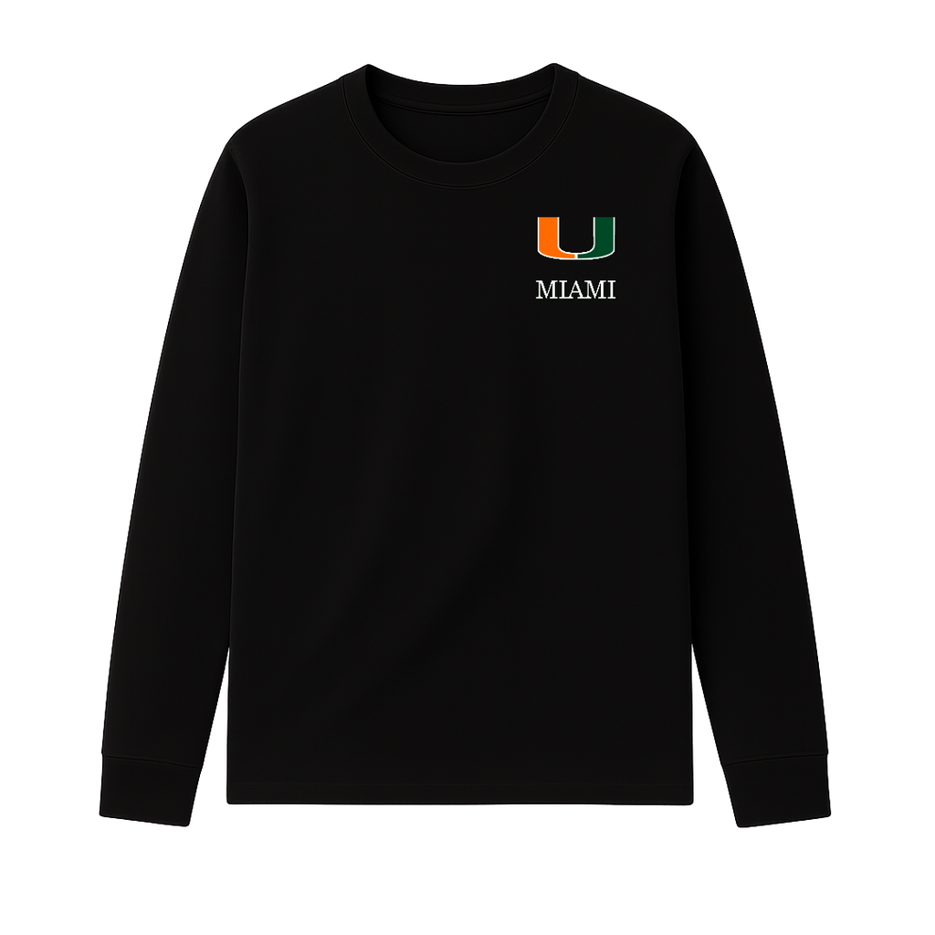 U-Miami Left Crest - Premium Long Sleeve T-Shirt
