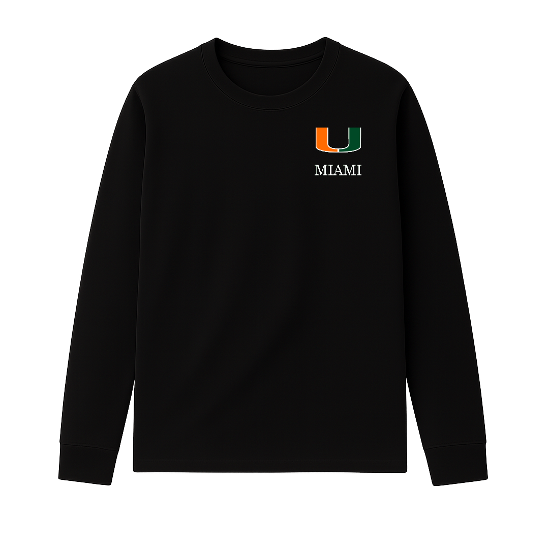 U-Miami Left Crest - Premium Long Sleeve T-Shirt