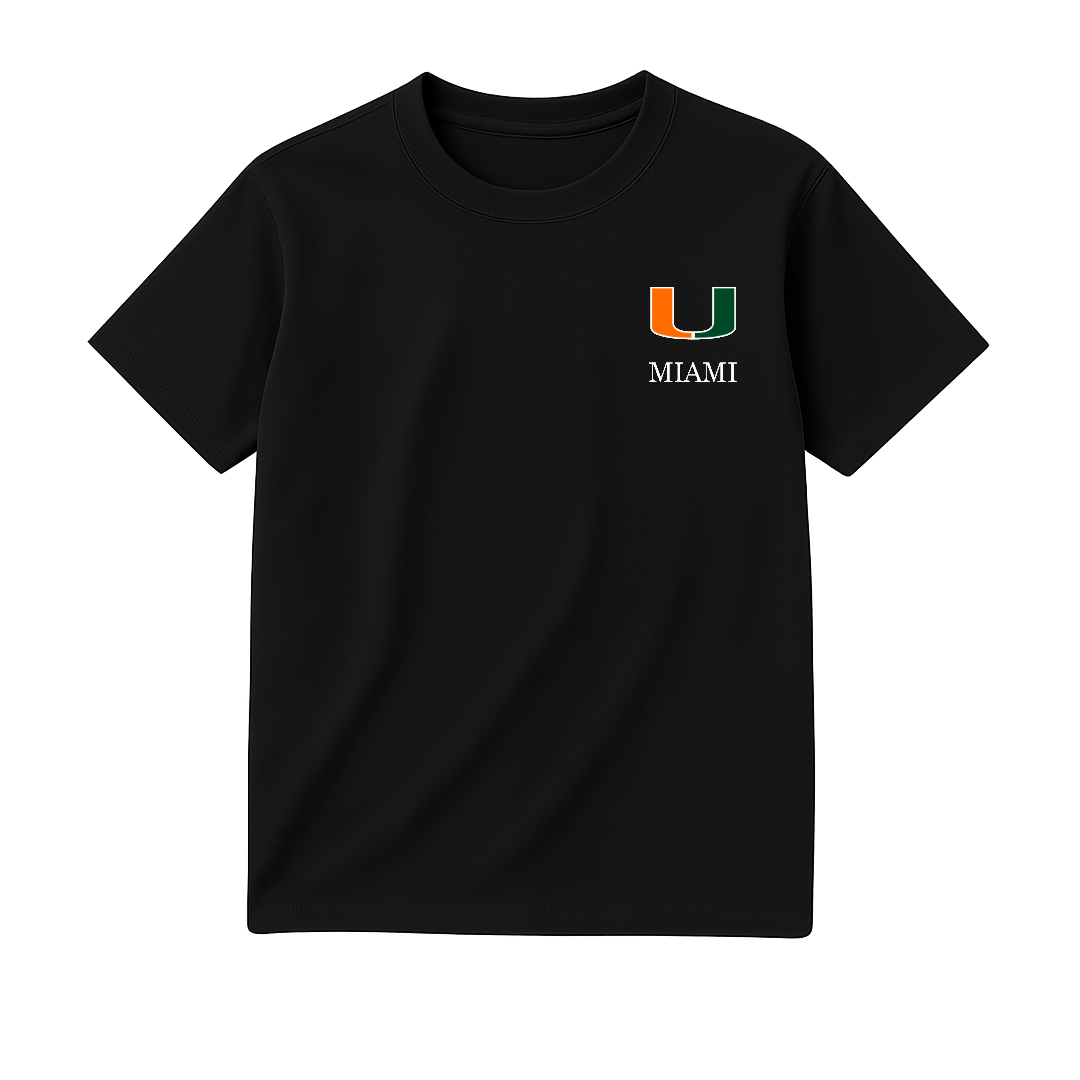 U-Miami Left Crest - Premium T-Shirt