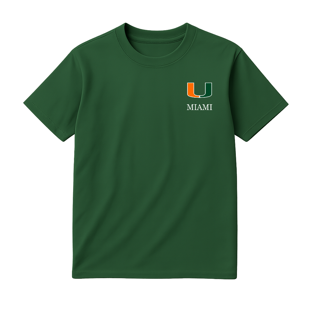 U-Miami Left Crest - Premium T-Shirt