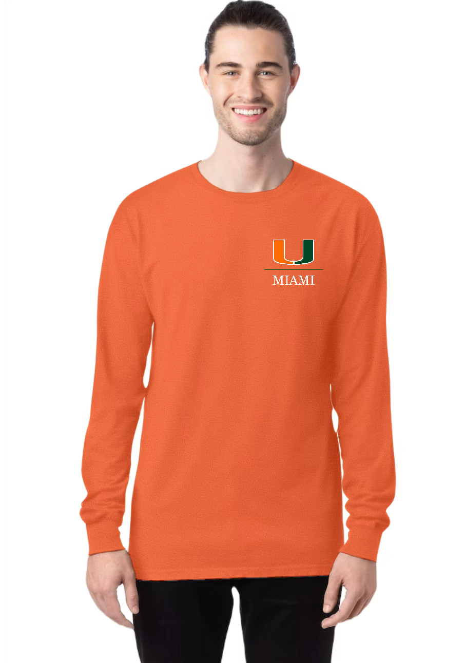 U-Miami Left Crest - Premium Long Sleeve T-Shirt