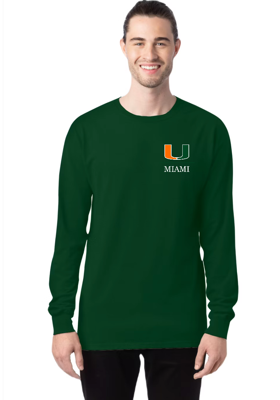 U-Miami Left Crest - Premium Long Sleeve T-Shirt