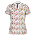Floral Stand Up Collar Polo Shirt - AOP