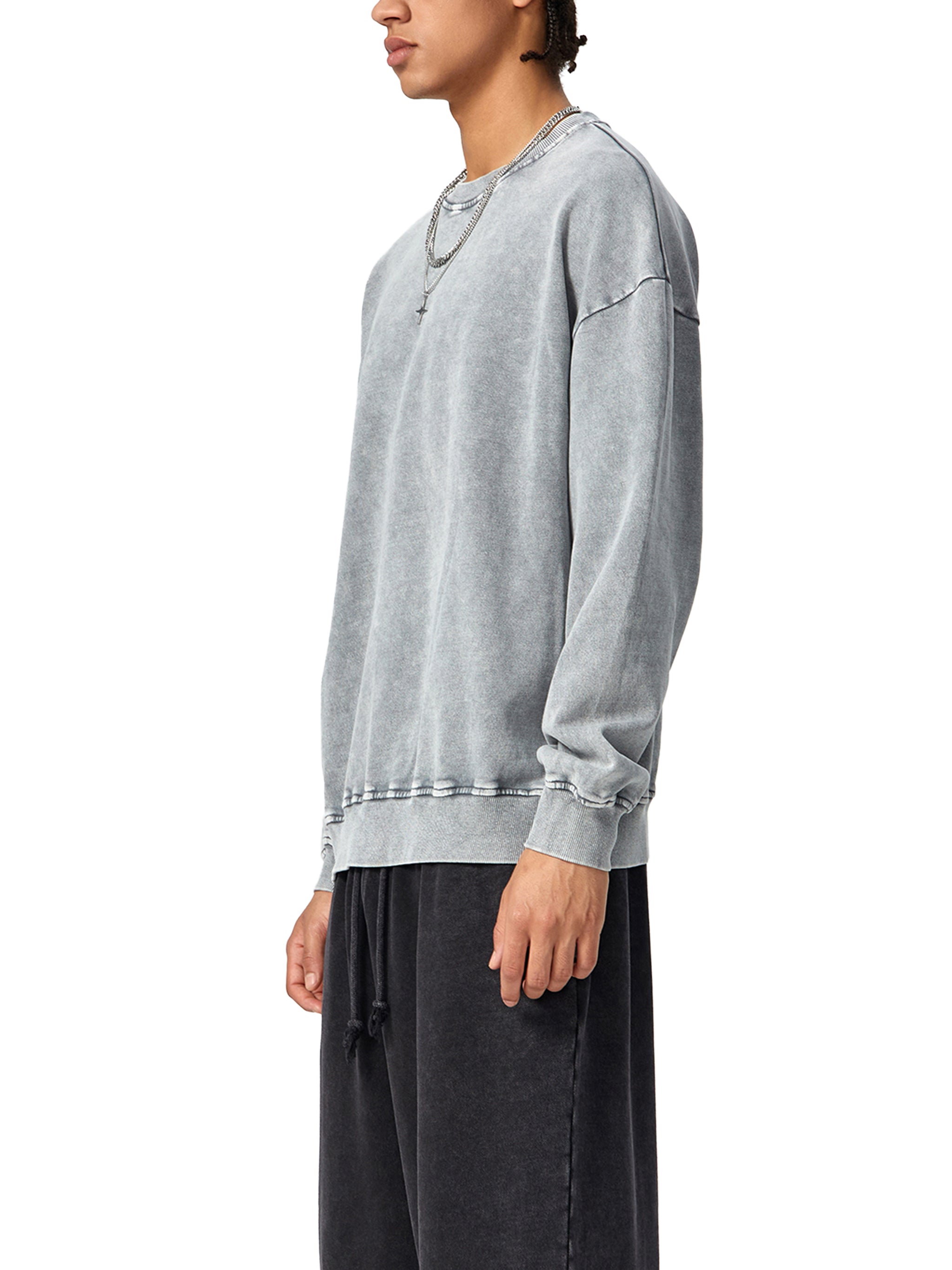 Saint Kingston Vertical Snow Washed Oversized Sweatshirt