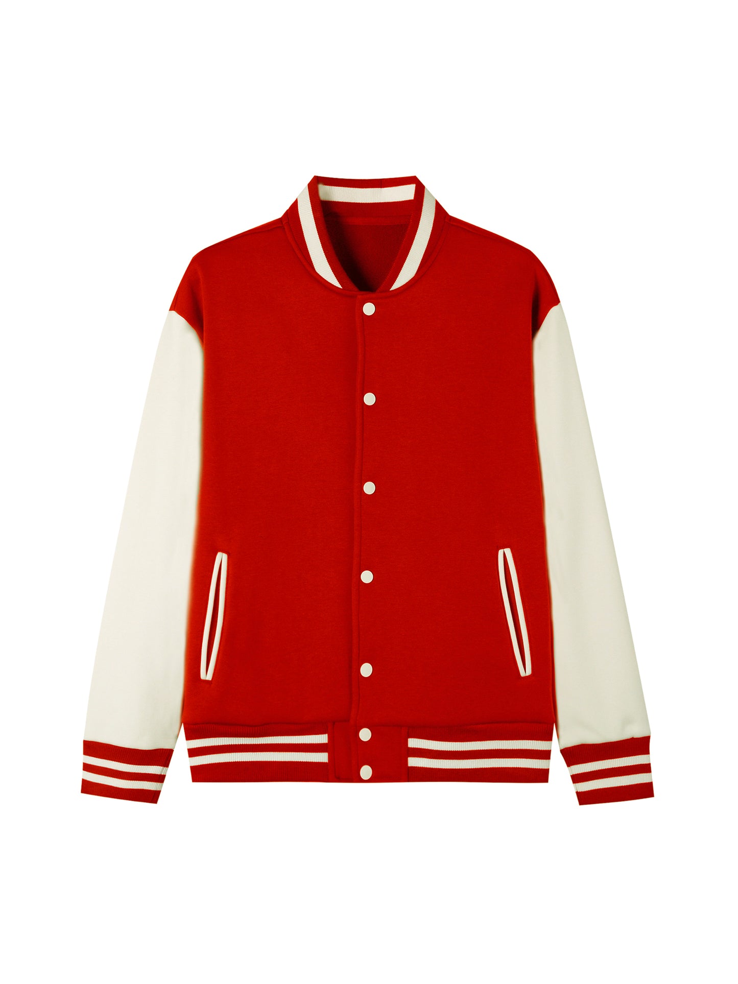 Two-Tone Fleeced Varsity Jacket