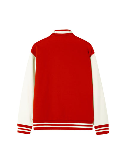 Two-Tone Fleeced Varsity Jacket