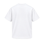 The Sovereign Box Tee in white with black SK logo — back mockup