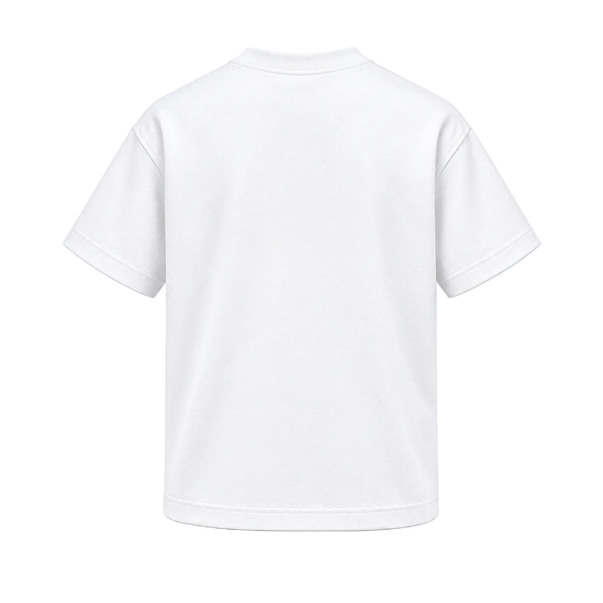 The Sovereign Box Tee in white with black SK logo — back mockup